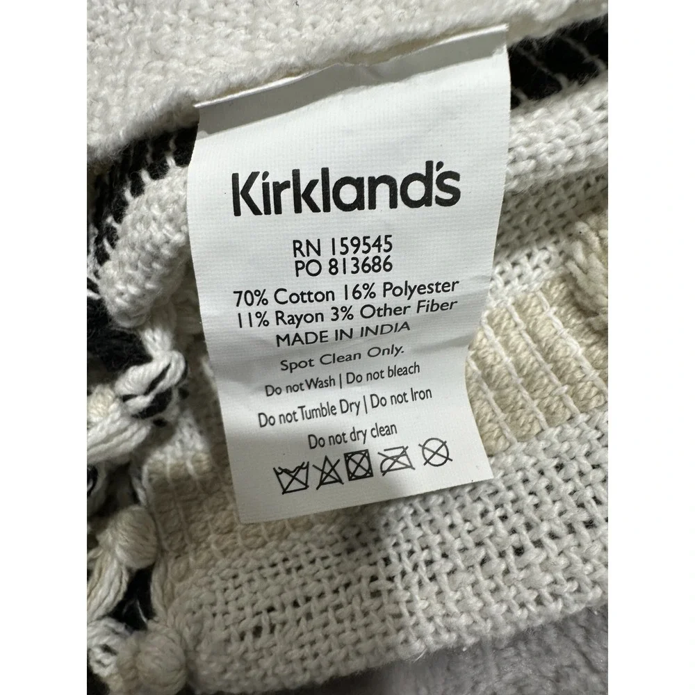 Kirklands Decorative Throw Multicolor Textured Dotted‎ Fringed 50